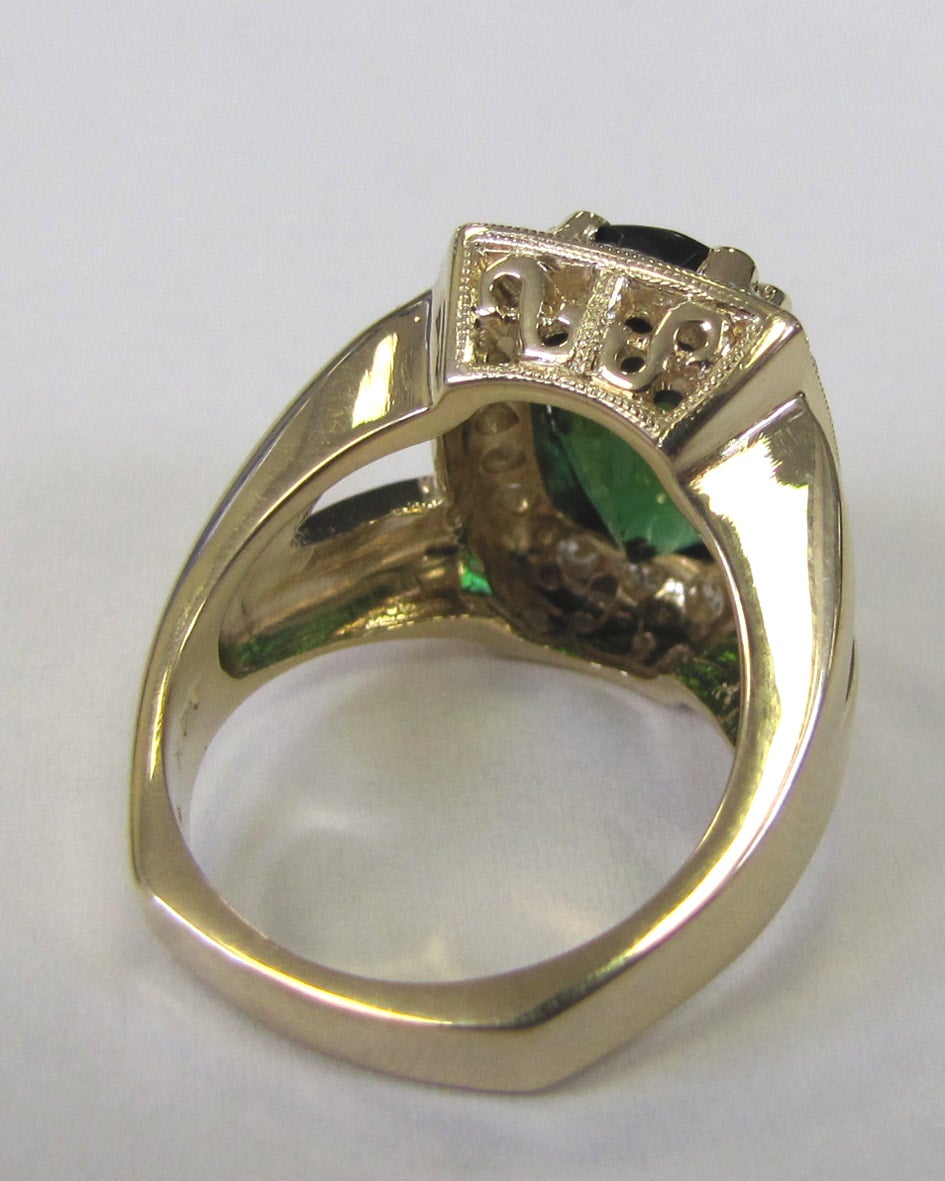 Vintage Italian Starburst Tourmaline & Diamond Cluster Ring – Fetheray